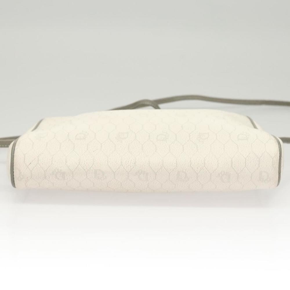 Christian Dior Honeycomb Canvas Shoulder Bag PVC White Gold Auth sw752 - Picture 9 of 16